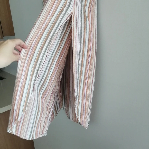 Urban Outfitters Carson Linen Blend Button Up Striped Midi Skirt Medium - Picture 8 of 16